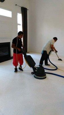 Carpet cleaning we use brush and extractor machine