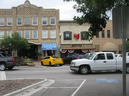 Entrance to Cotton Hearts is under the blue awning. There is a surprisingly large selection inside.