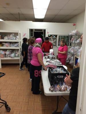 Prepping for Thanksgiving dinner for those in need.