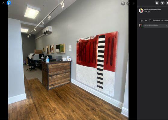 Notice posted in gallery in July of 2021 to pretend a "90 day pickup policy" ever existed to avoid responsibility for destroying my painting