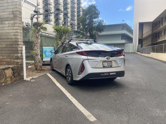 Two rental cars available at Waikiki's Ena Road.