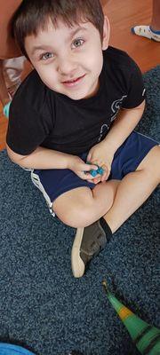 He never likes pictures taken but Ms.Trish always gets him to smile