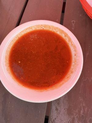 Hot sauce with free corn chips