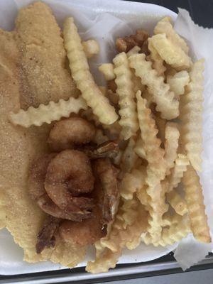 Catfish and shrimp lunch special $7.99