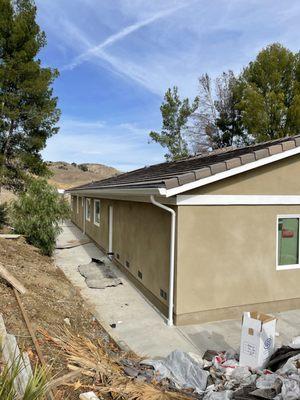 70' long gutter installation