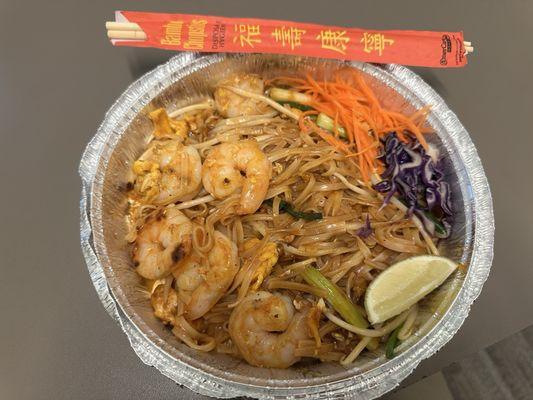 Takeout Shrimp Pad Thai - GF. I'm not sold on carrots and cabbage in pad thai, probably just personal preference. Tasty!