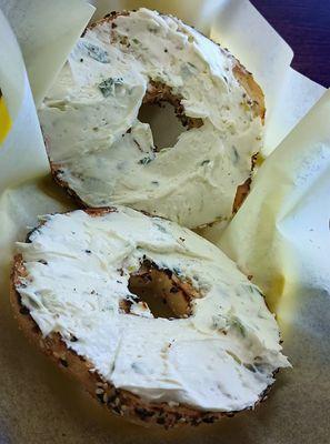 Everything Bagel with scallion cream cheese - an excellent choice