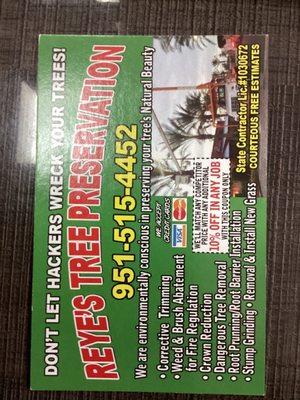 Reyes Tree Perservation