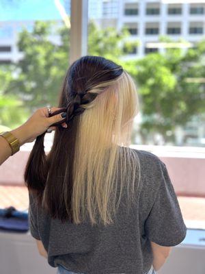 Blonde Halo With Dark Chocolate Brown