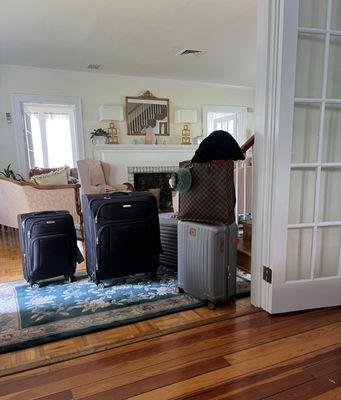 Our over-packed luggage that Tom, our Premier 1 Limousine driver, took to the car