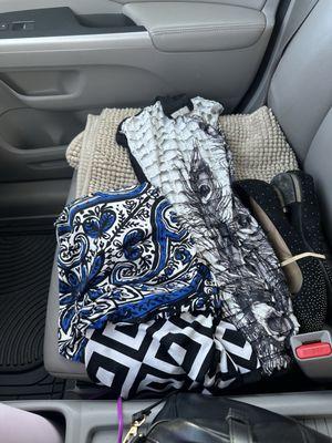 shirts, shoes, and a rug