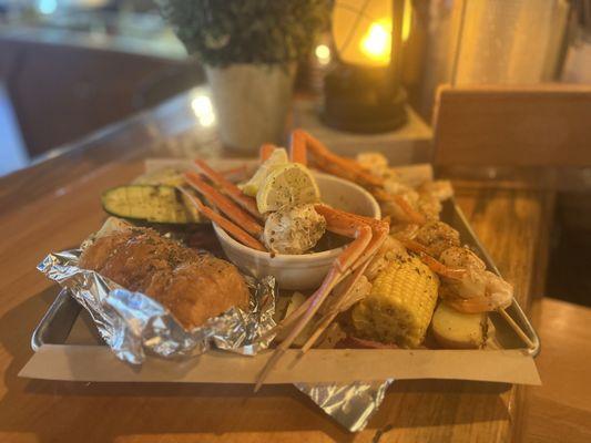 Alaskan snow crab and shrimp boil. Yummy!!!