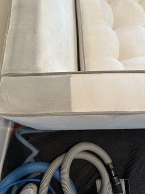 Before and after couch cleaning