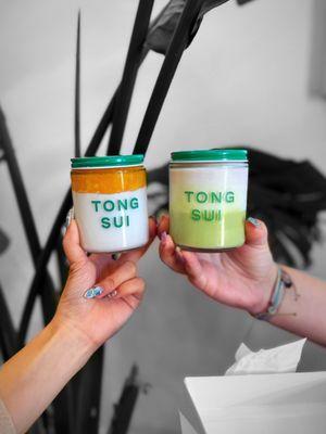 Mango Pudding and Matcha Strawberry Pudding