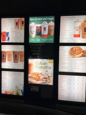 Drive thru menu