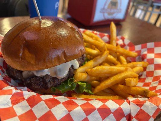 Mushroom Burger with Provolone Cheese