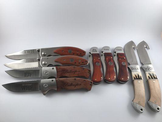 Check out some Knives we Laser Engraved! These make AWESOME gifts!
