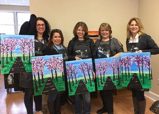 Office staff at a Benefit Wine & Sip Event