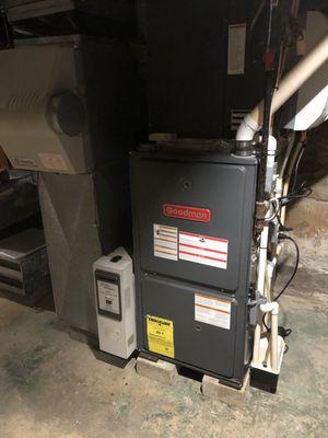 New my fish and see Gas Furnace installed with central air conditioning and electronic air cleaner