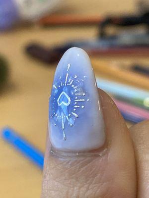 Sticker in top right corner is bubbling, peeling up and off with dust/grime under top coat