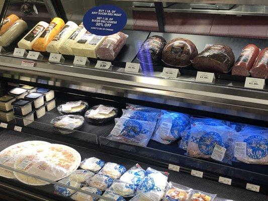 Deli sliced meats and cheeses!  Take and bake pizzas!