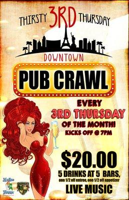 Thirsty 3rd Thursday Downtown Pub Crawl