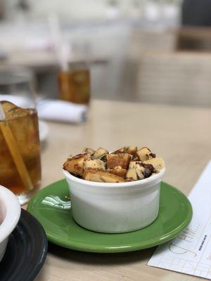 Side of chickpea quiche - soooo good and crunchy