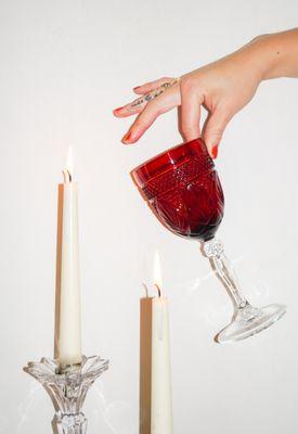 One of our favorite vintage red goblets!