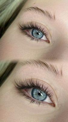 Full set eyelashes and colour dark brown and bottom lashes