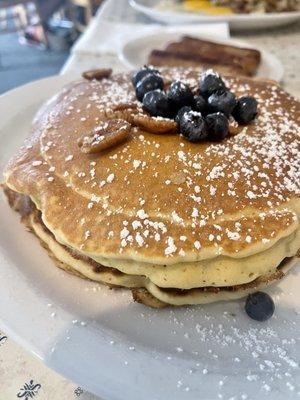 Blueberry pecan pancakes. Tasted like a yummy 3 layer cake!!