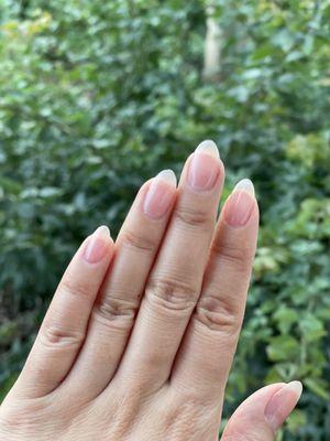 I got a solar gel overlay on my real nails.