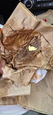 Just a few of the grease soaked napkins from a single breakfast sandwich today