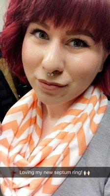 My new septum piercing by Nick!