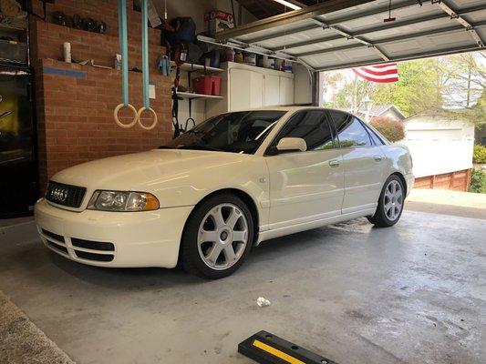 2000 Audi B5 S4 on Bilstine B8, H&R sport springs.