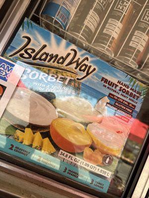 Fruits ice cream sorbet. island way