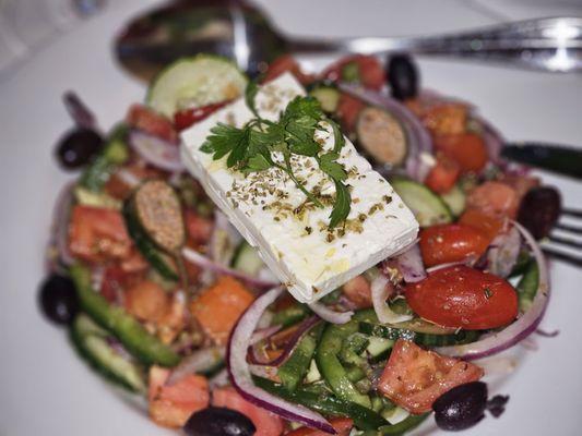 Greek salad was delicious
