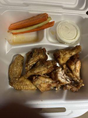 At 45 minutes these are the barely warm wings that I get