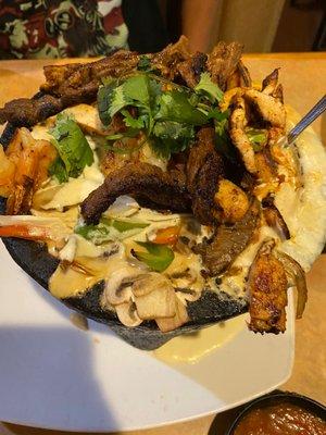 The molcajete is AMAZING!!! Definitely get this if you come here. It can feed 2 for sure!