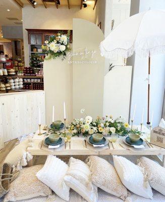 Designing on the coast backdrop and Boho on the Go at Anthropologie