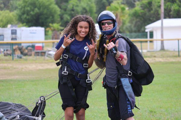 After the dive!! The parachute was my favorite part where I saw the view