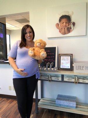 My wife and our stuffed bear!