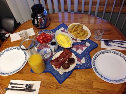 Our wonderful breakfast served to our room