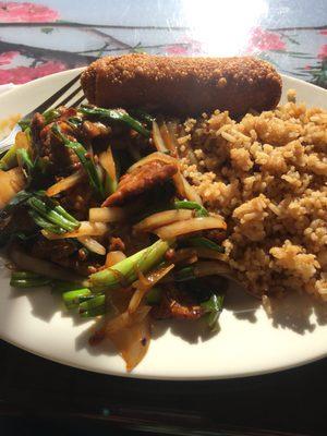 Mongolian beef lunch.