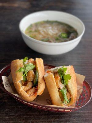 Fried Shrimp Banh Mi ($11) - cornmeal crusted shrimp, a little different and a whole lot of yummy!