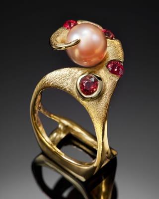 Pink Pearl and Red Sapphires