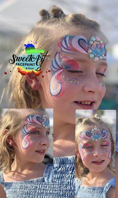 Bling Princess face paint design from the festival