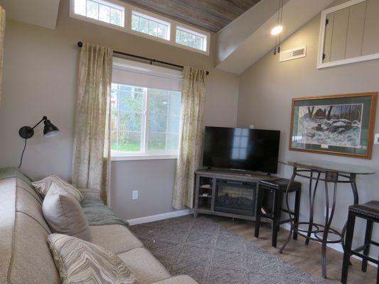 Living area and dining room