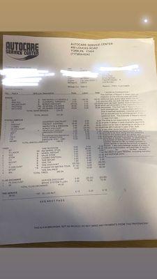 in this photo, you can see all the ridiculous stuff that he totaled and added it up.