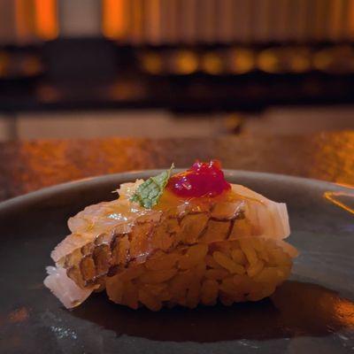 Madai with chili jam