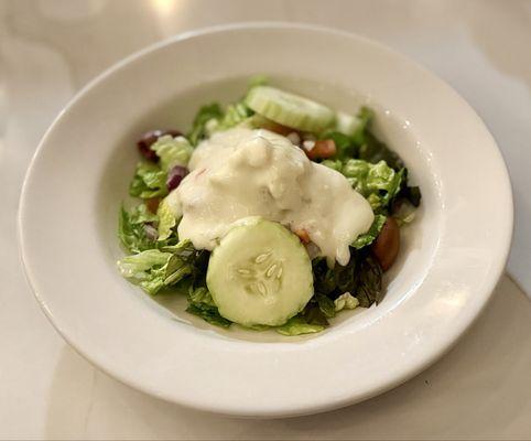 Side Dinner Salad with Blue Cheese Dressing